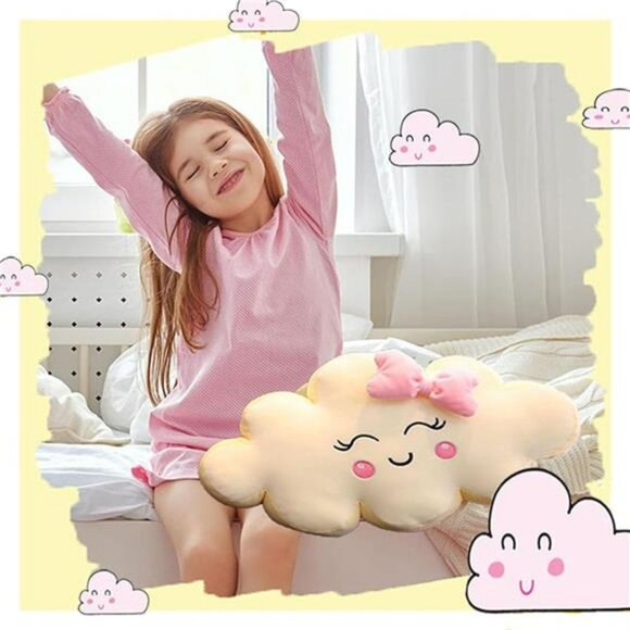 Pink Cloud Shaped Plush Throw Pillow Soft Cushion Decorative Bed Sofa Room Decor - Picture 5 of 8